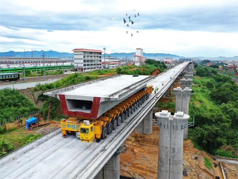 临沧高铁高架桥施工